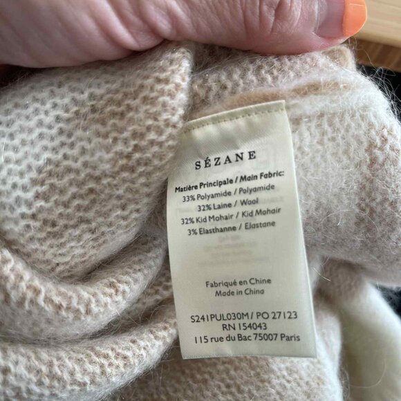 Sezane Carmelo Jumper - Sézane X Pangea Camel / Ecru - Size XS - Picture 2 of 2